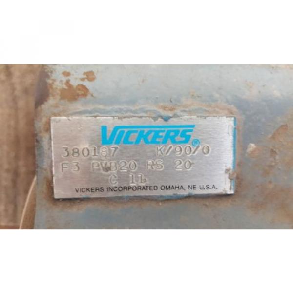 Vickers Hydraulic Axial Piston Pump 380187/F3 PVB20 RS 20 C11 used B169 #4 image