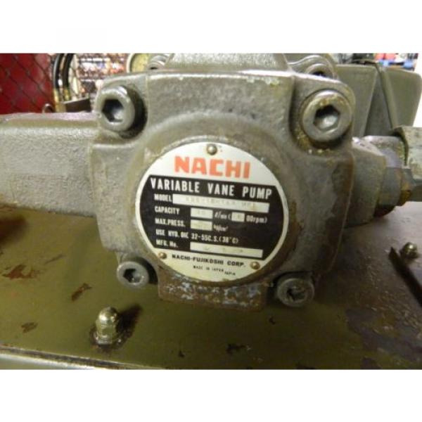 Nachi 2 HP Hydraulic Unit, Nachi Vane Pump VDR-1B-1A2-U21, Used, Warranty #8 image