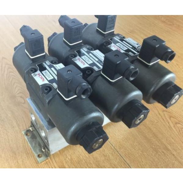 Lot of 3 Nachi SA-G03-C6-D1- E21 Hydraulic Valve with Double Solenoid #9 image