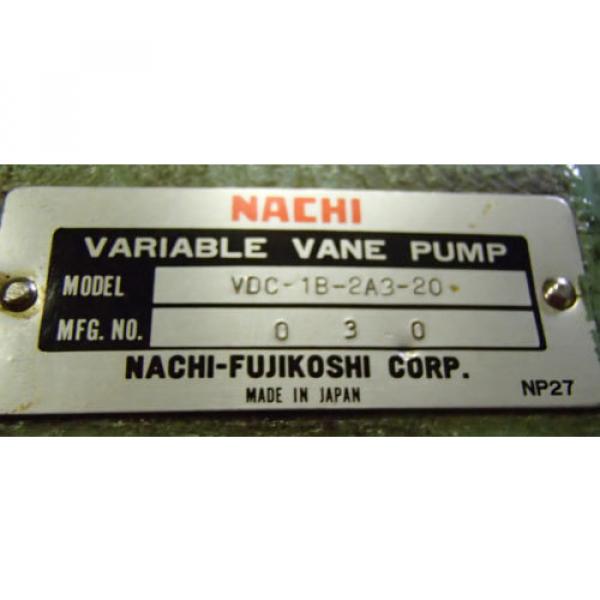 Nachi-Fujikoshi Variable Vane Pump VDC-1B-2A3-20_VDC1B2A320_Motor AEEFPP 2HP 3PH #5 image