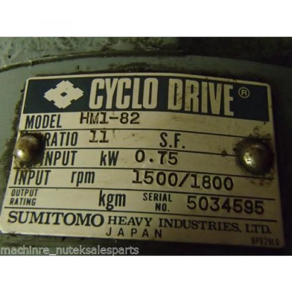 Sumitomo CYCLO Drive Gear Reducer HM1-82 Motor w/ brake Ration 11 _ HM182 #5 image