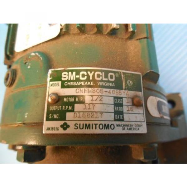 SM CYCLO SUMITOMO CNHMS05-4085YA AC GEAR MOTOR INDUSTRIAL MACHINERY TOOLING #5 image