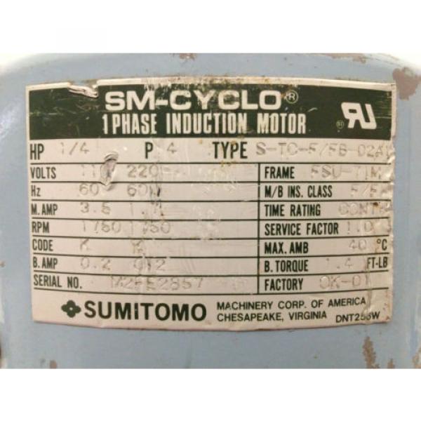 SUMITOMO S-TC-F/FB-02A1 Induction Motor w/ Gear Reducer RNYMS02-1330-SG-B-150 #3 image