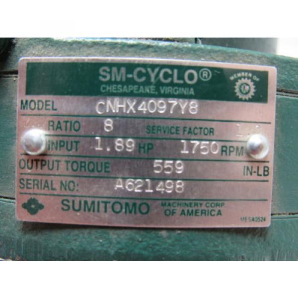 Sumitomo SM-Cyclo CNHX4097Y8 Inline Gear Reducer 8:1 Ratio 189 Hp 1750RPM #10 image