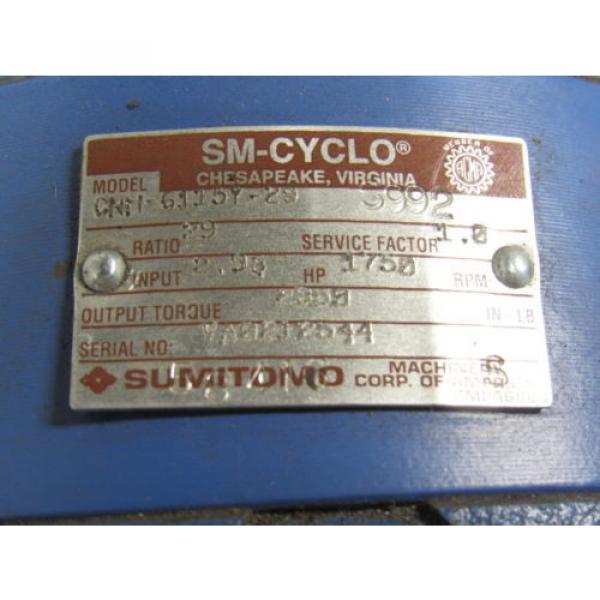 Sumitomo SM-Cyclo CNH6115Y-29 Inline Gear Reducer 29:1 Ratio 298 Hp #10 image