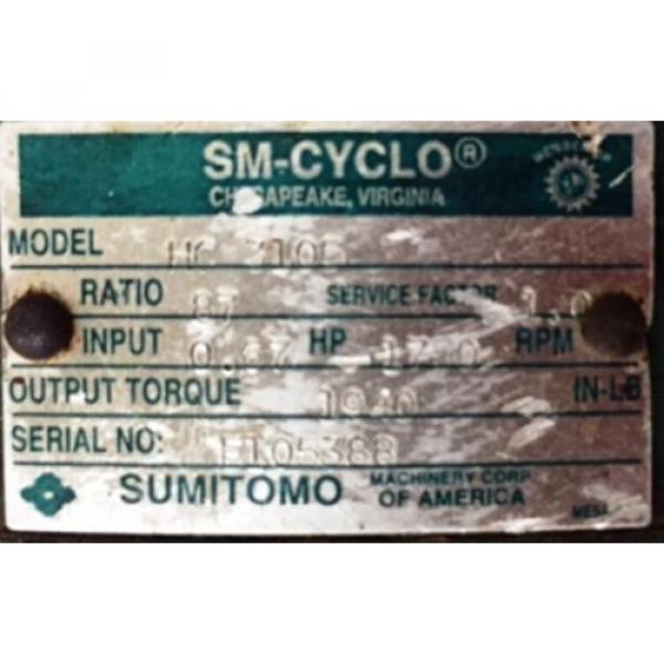 SUMITOMO SM-CYCLO GEAR REDUCER MODEL HC 310, RATIO 87, 1750 HP #2 image