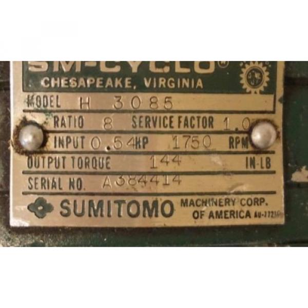 SUMITOMO SM-CYCLO CNH-4085Y-8 GEAR REDUCER RATIO: 8:1, RPM: 1750, CNH4085Y8 #2 image