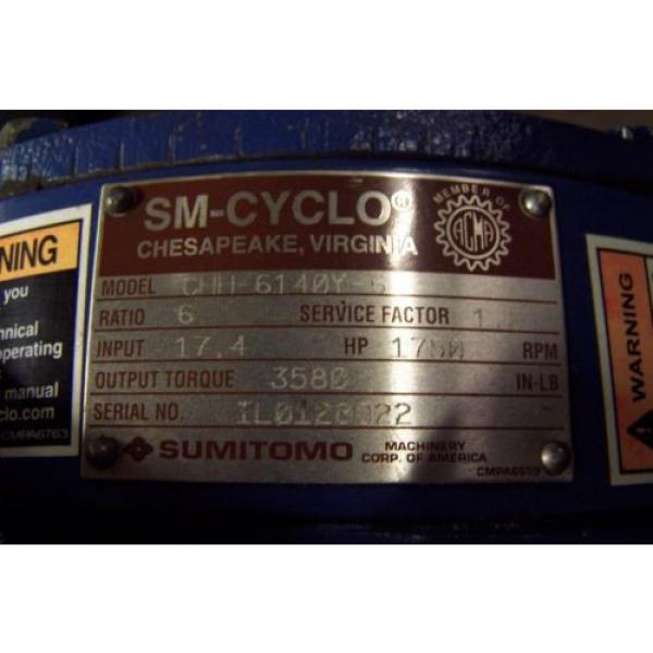SUMITOMO SM-CYCLO CHH-6140Y-6 INLINE SPEED REDUCER 6:1 RATIO 174 INPUT HP #5 image