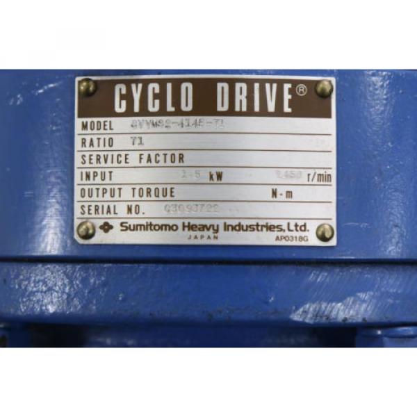 SUMITOMO origin Cyclo Drive CVVMS2-4145-71 Induction Motor TC-F 15KW Ratio 71:1 #3 image