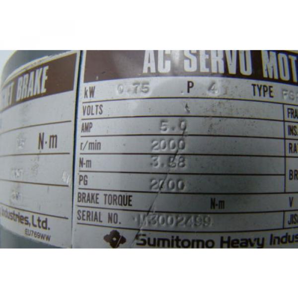 Sumitomo Heavy Industries AC Servo Motor Magnetic Brake 200VAC FS27IMTCT16 #3 image