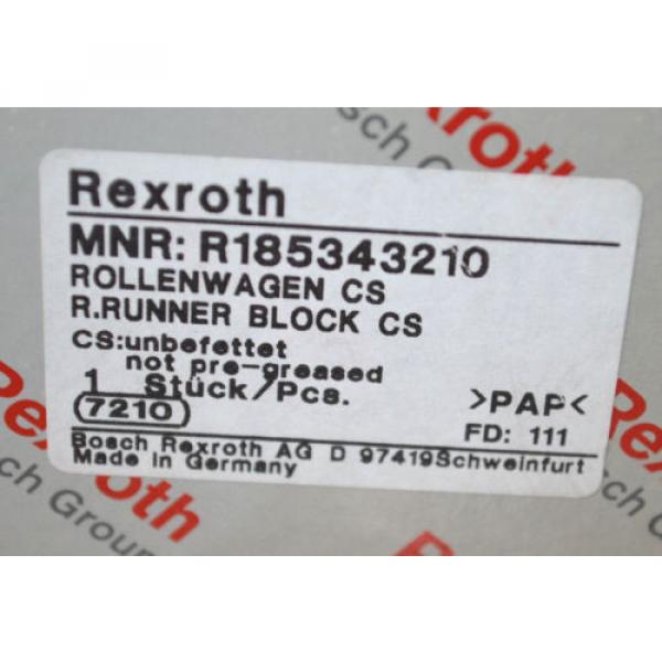 BOSCH REXROTH R185343210 Rollenwagen CS RUNNER BLOCK LINEAR BEARING NEU Origin OVP #1 image