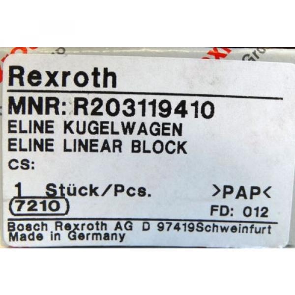 Rexroth R203119410 Eline Kugelwagen/ Linear Block -unused/OVP- #3 image