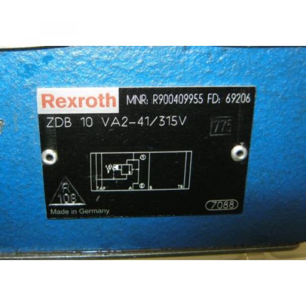 Bosch-Rexroth Pressure Relief Valve ZDB 10 VA2-41/315V R900409955 #4 image