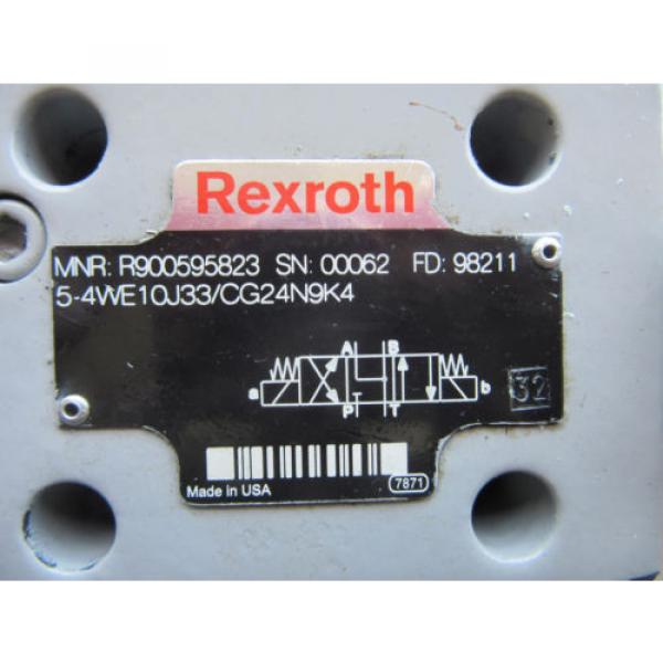 Rexroth R900595823 Hydraulic Control Valve 982115-4WE10J33/CG24N9K4 24VDC VGC #3 image