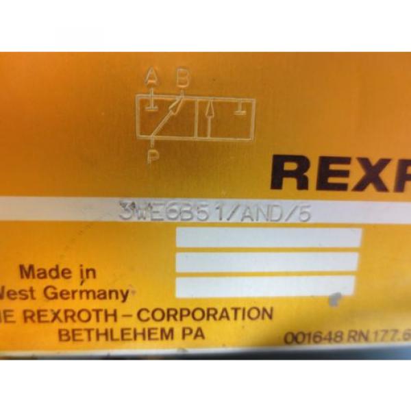 REXROTH SOLENOID VALVE 3WE6B51/AND/5 #3 image
