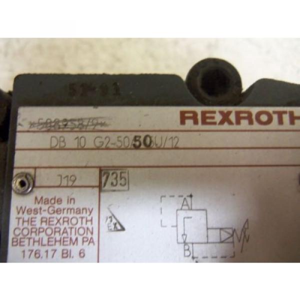 REXROTH DB10G2-50/50U/12 VALVE USED #3 image