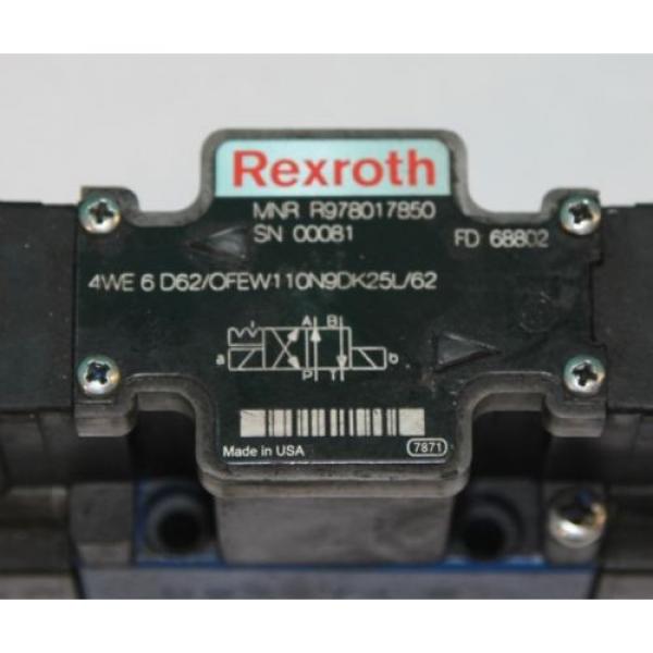 Rexroth 4WE 6 D62/OFEW110N9DK25L/62 MNR R978017850 directional valve bosch Origin #3 image