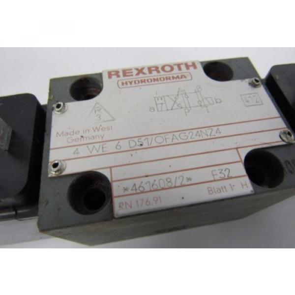 REXROTH 4 WE 6 D51/OFAG24NZ4 F32 412 24V DC 26W HYDRONORMA VALVE  USED #2 image