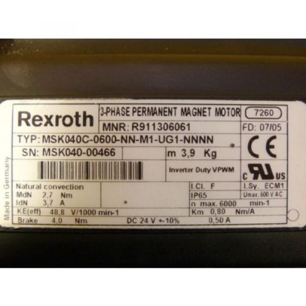 Rexroth MSK040C-0600-NN-M1-UG1-NNNN 3-Phase Permanent-Magnet-Motor   gt; ungebrauc #4 image