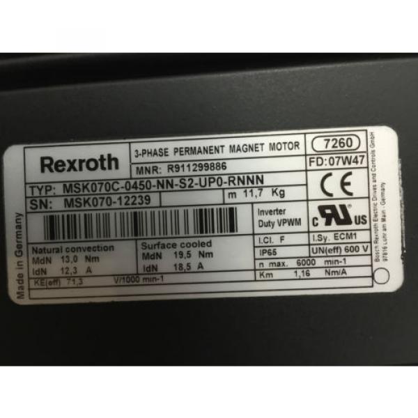 origin In Box Rexroth Servo Motor MSK070C-0450-NN-S2-UP0-RNNN  Free Shipping #3 image