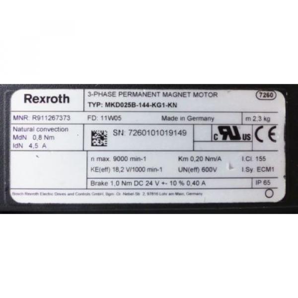 Rexroth MKD025B-144-KG1-KN R911267373 3Ph-Permanent-Magnet-Motor-unused- #2 image