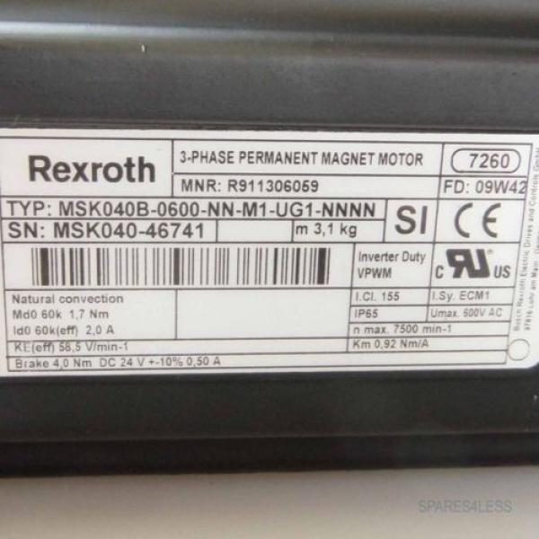 Rexroth Servomotor MSK040B-0600-NN-M1-UG1-NNNN GEB #2 image