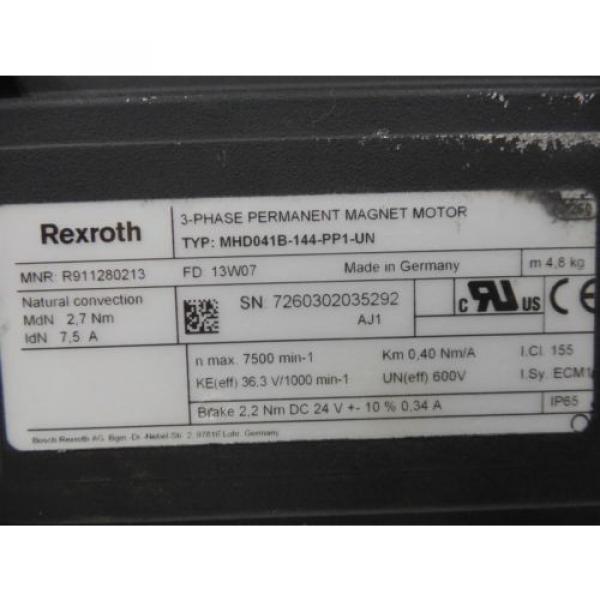 USED Rexroth Indramat MHD041B-114-PP1-UN Permanent Magnet Servo Motor #6 image