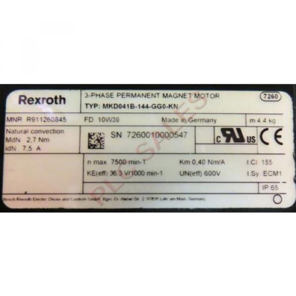 REXROTH MKD041B-144-GG0-KN  |  Permanant Magnet Servo Motor  Origin #4 image