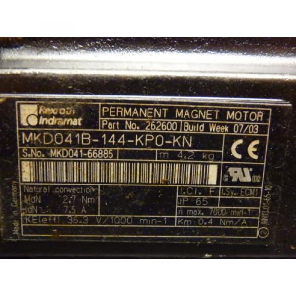 REXROTH INDRAMAT PERMANENT MAGNET MOTOR MKD041B-144-KP0-KN_ P/N: 262600 #8 image