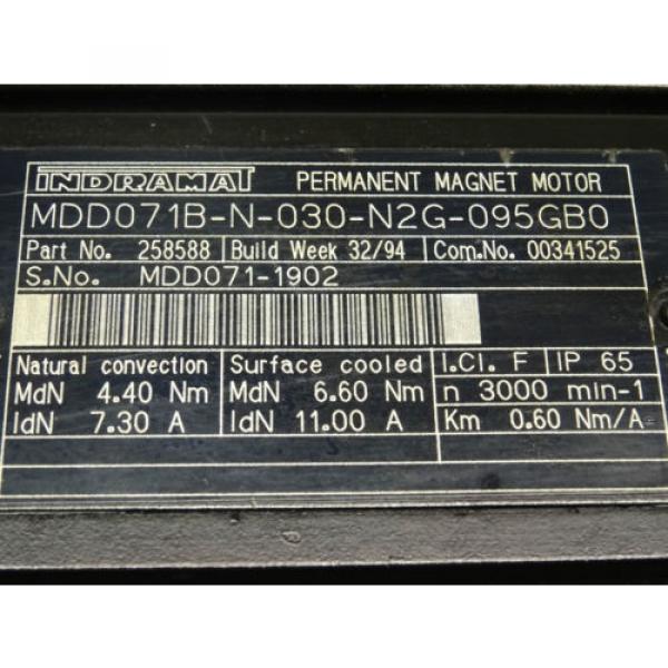 Indramat Rexroth Permanent Magnet Motor MDD071B-N-030-N2G-095GB0 #2 image