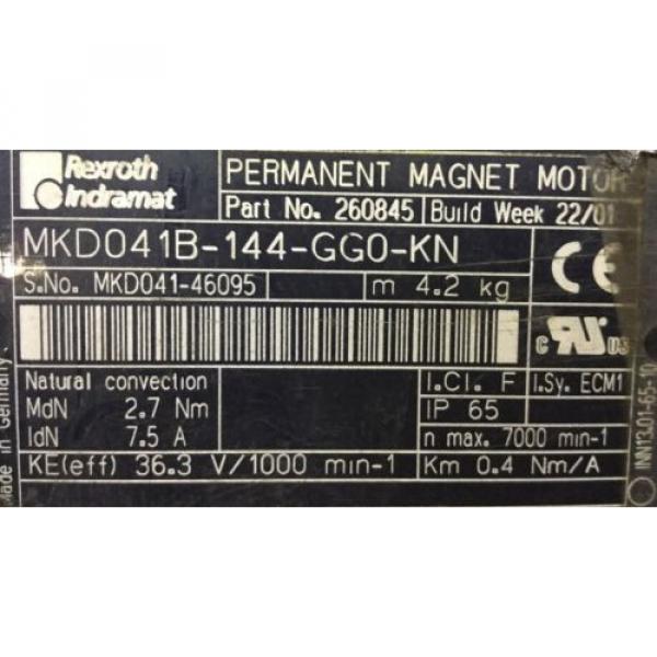 REXROTH indramat Permanent Magnet Motor / MKD041B-144-GG0-KN #2 image