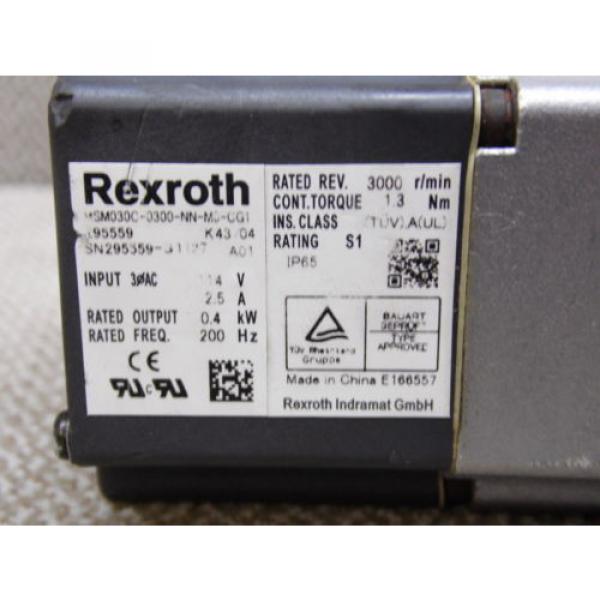 Bosch Rexroth msm030c-0300-nn-m0-cg1 servo motor 3,000 rpm cont tourque 13 #6 image