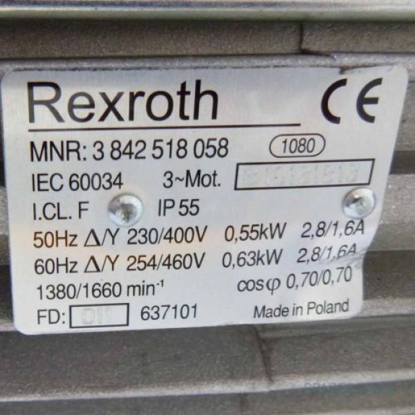 Rexroth Drehstrommotor MNR 3842518058 0,55kW/0,63kW NOV #2 image
