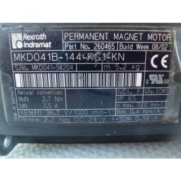 Rexroth Indramat MKD041B-144-KG1-KN Permanent Magnet Motor with brake #4 image