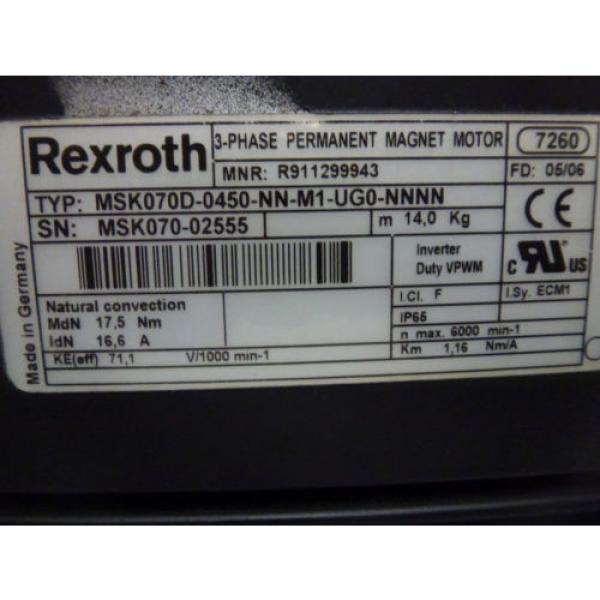 Rexroth MSK070D-0450-NN-M1-UG0-NNNN, 3-Phase Permanent Magnet Motor #4 image