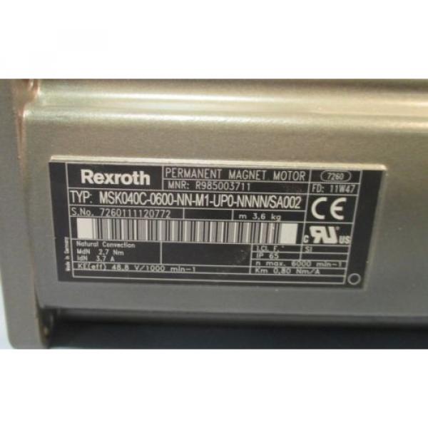 Rexroth MSK040C-0600-NN-M1-UP0-NNNN/SA002 Permanent Magnet Servo Motor NIB #3 image