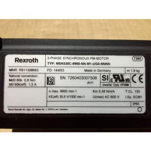Bosch Rexroth MSK030C-0900-NN-M1-UG0-NNNN Servomotor MNR: R911308683 #4 image