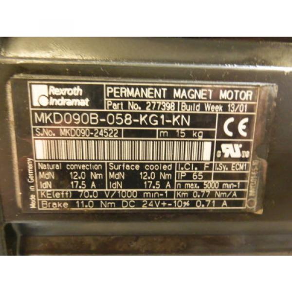 Rexroth Indramat MKD090B-058-KG1-KN Permanent Magnet Motor #2 image