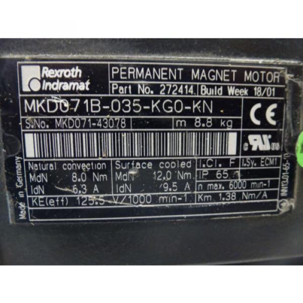 Rexroth Indramat MKD071B-035-KG0-KN, Permanent Magnet Motor #3 image