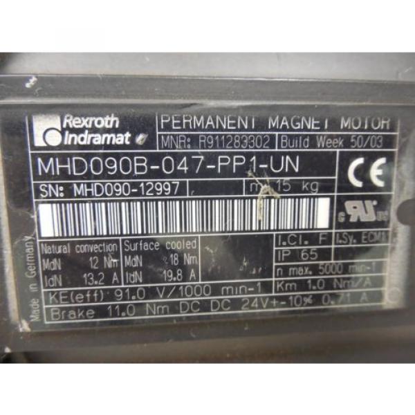 USED Rexroth Indramat MHD090B-047-PP1-UN Permanent Magnet Servo Motor #3 image