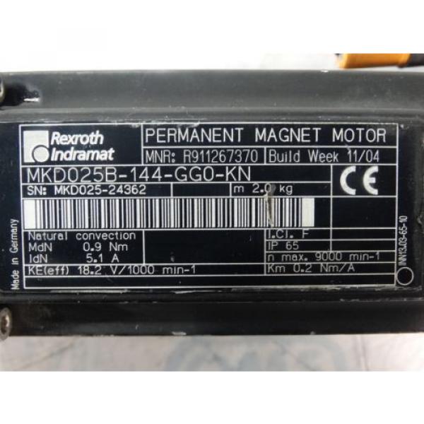 Rexroth Indramat Permanent Magnetic Motor MKD025B-144-GG0-KN W/Duratrue Gearhead #2 image