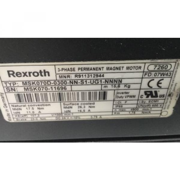 REXROTH 3~Phase Permanent-Magnet-Motor // MSK070D-0300-NN-S1-UG1-NNNN #2 image