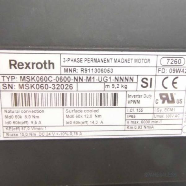 Rexroth Servomotor MSK060C-0600-NN-M1-UG1-NNNN GEB #2 image