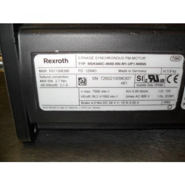 Rexroth MSK04C-0600-NN-M1-UP1-NNNN -   Permanent Magnet Servo Moto -R9113063883 #5 image