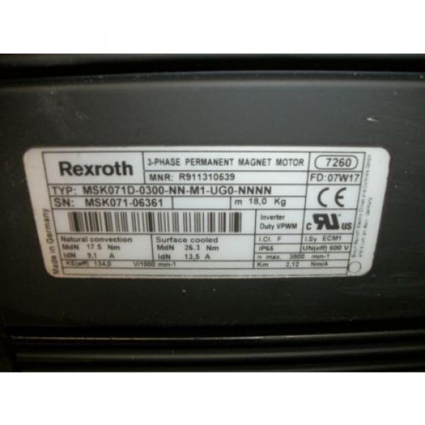 Rexroth Bosch MSK071D-0300-NN-MI-UGO 71D Frame Servo Motor MOT3145 #2 image