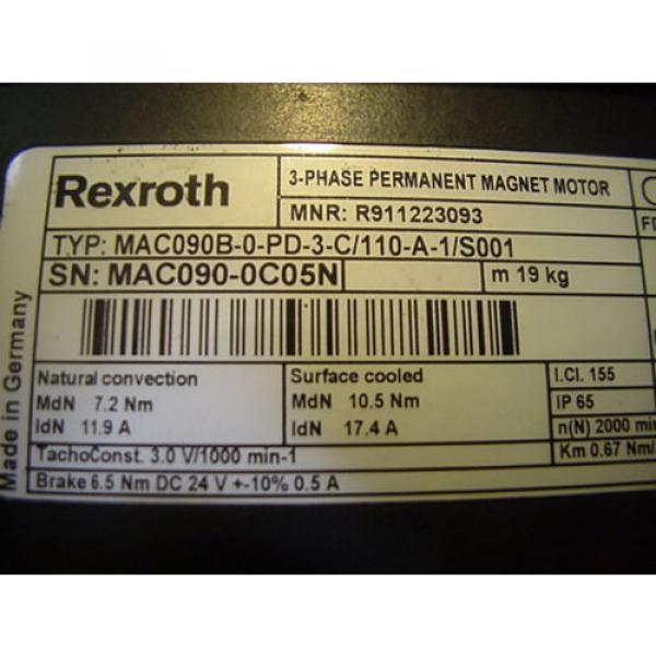 origin Rexroth Indramat AC Servo Motor MAC090B-0-PD-3-C/110-A-1/S001 R911223093 #2 image
