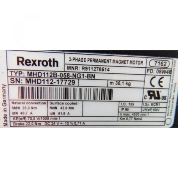Rexroth Permanent Magnet Motor MHD 112B-058-NG1-BN - unused/OVP - #3 image