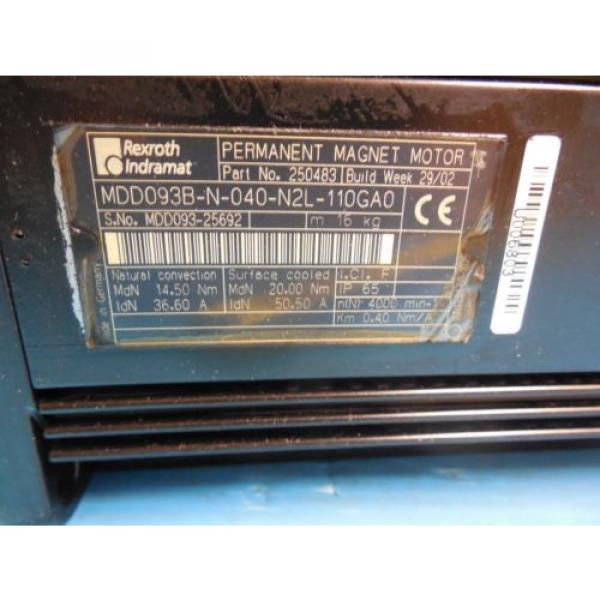 REXROTH INDRAMAT MDD093B-N-040-N2L-110GAO PERMANENT MAGNET MOTOR INDUSTRIAL #4 image