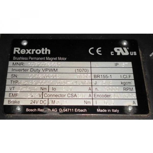REXROTH BRUSHLESS PERMANENT MAGNET SERVO MOTOR SF-A20041030-14050 #2 image