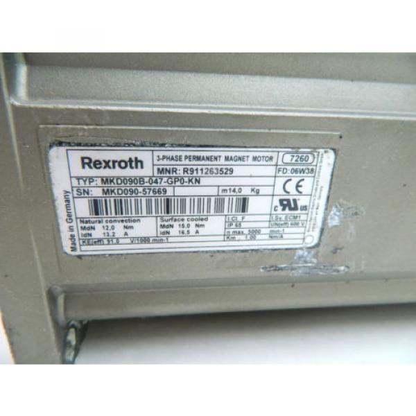 Rexroth MKD090B-047-GP0-KN Servo Motor 600V-AC 3 Phase MKD Series #3 image